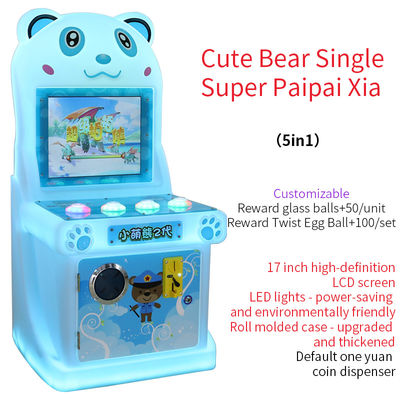 17 นิ้วแฟชั่นน่ารักหมี Arcade เหรียญทํางาน Button เกมเครื่อง