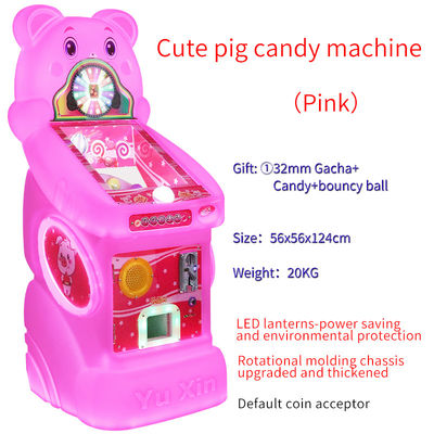 หมูเล่น สีสัน Candy Dispenser เหรียญที่ทํางานเกมเครื่อง ตัวละครไม่มีสิ้นสุดสนุก ของขวัญที่เหมาะสมสําหรับเด็ก