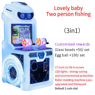 เครื่องเกมอิเล็กทรอนิกส์อาร์เคดสำหรับเด็ก สำหรับตกปลาในร่ม 2 คน